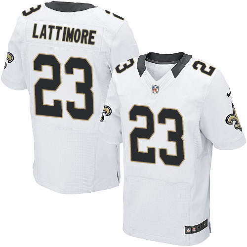 Nike Men's New Orleans Saints #23 Marshon Lattimore White Men's Stitched NFL Elite Jersey