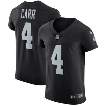 Nike Men's Oakland Raiders #4 Derek Carr Vapor Untouchable Elite Player Black Jersey