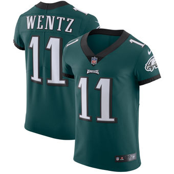 Nike Men's Philadelphia Eagles #11 Carson Wentz Vapor Untouchable Elite Player Midnight Green Jersey