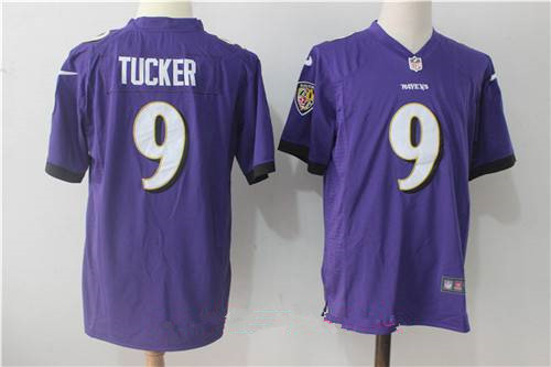 Nike Baltimore Ravens #9 Justin Tucker Purple Stitched NFL Men's Game Jersey