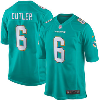Men's Miami Dolphins #6 Jay Cutler Green Nike Stitched Game Jersey