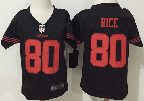 Toddler San Francisco 49ers #80 Jerry Rice Black Retired Player 2015 NFL Nike Jersey