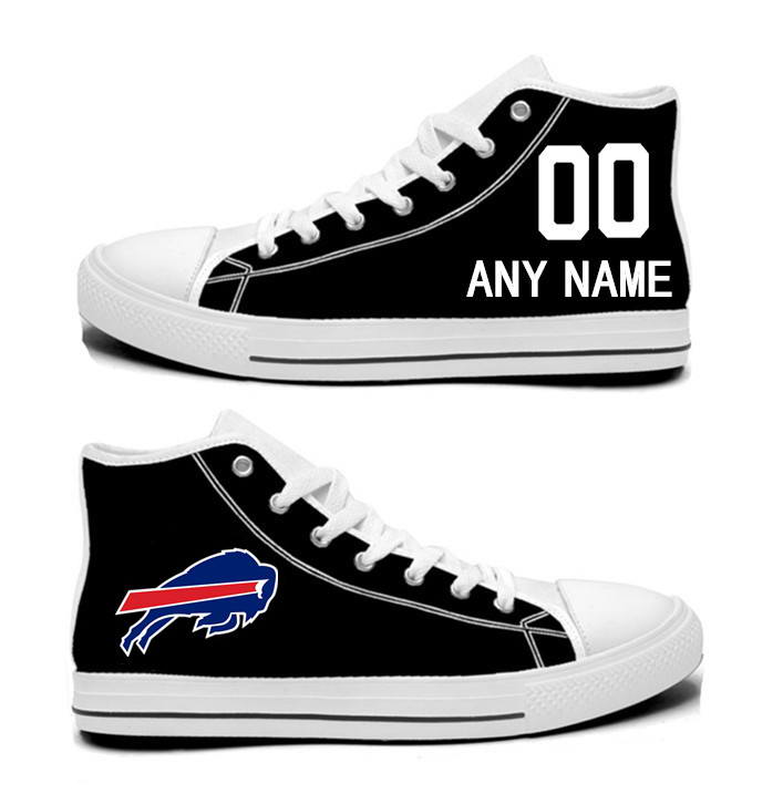 NFL Buffalo Bills black Hand Painted Unisex Custom Centre-TOP Canvas Shoes