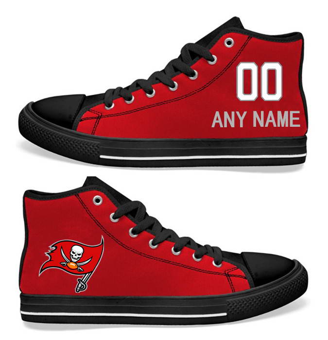 NFL Tampa Bay Buccaneers Red  Hand Painted Unisex Custom Centre-TOP Canvas Shoes