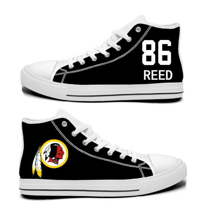 NFL Washington Redskins 86#  Jordan Reed  black Hand Painted Unisex Custom Centre-TOP Canvas Shoes