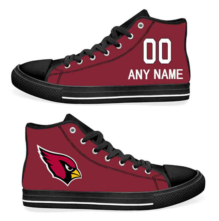 NFL Arizona Cardinals Cardinal Hand Painted Unisex Custom Centre-TOP Canvas Shoes