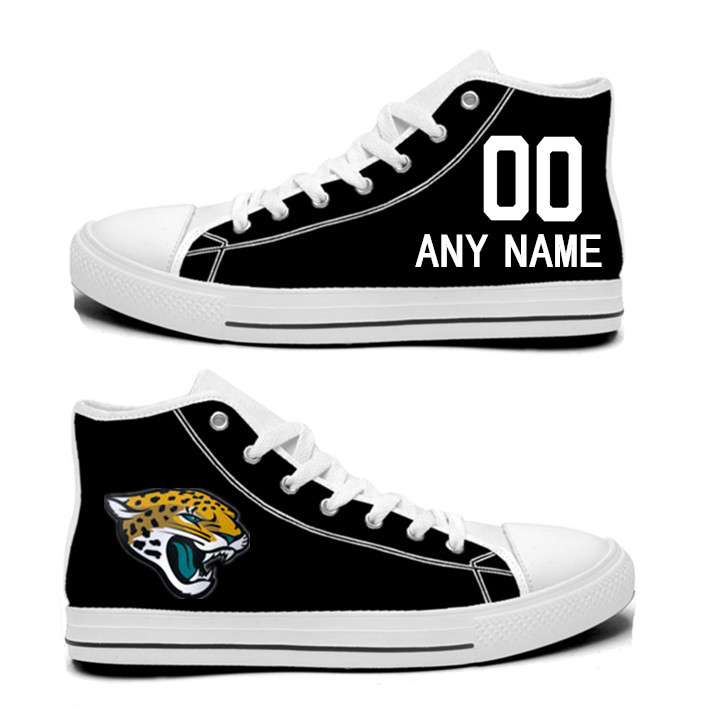 NFL Jacksonville Jaguars Black Custom Hand Painted Unisex Custom Centre-TOP Canvas Shoes
