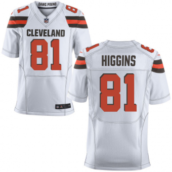 Nike Cleveland Browns #81 Rashard Higgins White Stitched Men's NFL Elite Jersey