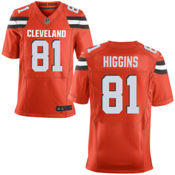 Nike Cleveland Browns #81 Rashard Higgins Orange Stitched Men's NFL Elite Jersey