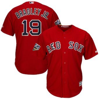 Boston Red Sox #19 Jackie Bradley Jr. Majestic Scarlet 2018 World Series Cool Base Player Jersey