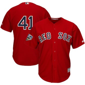 Boston Red Sox #41 Chris Sale Majestic Scarlet 2018 World Series Cool Base Player Number Jersey
