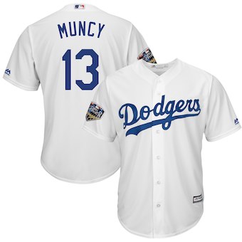 Los Angeles Dodgers #13 Kenley Jansen Majestic White 2018 World Series Cool Base Player Jersey