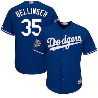 Los Angeles Dodgers #35 Clayton Kershaw Majestic Gray 2018 World Series Cool Base Player Jersey