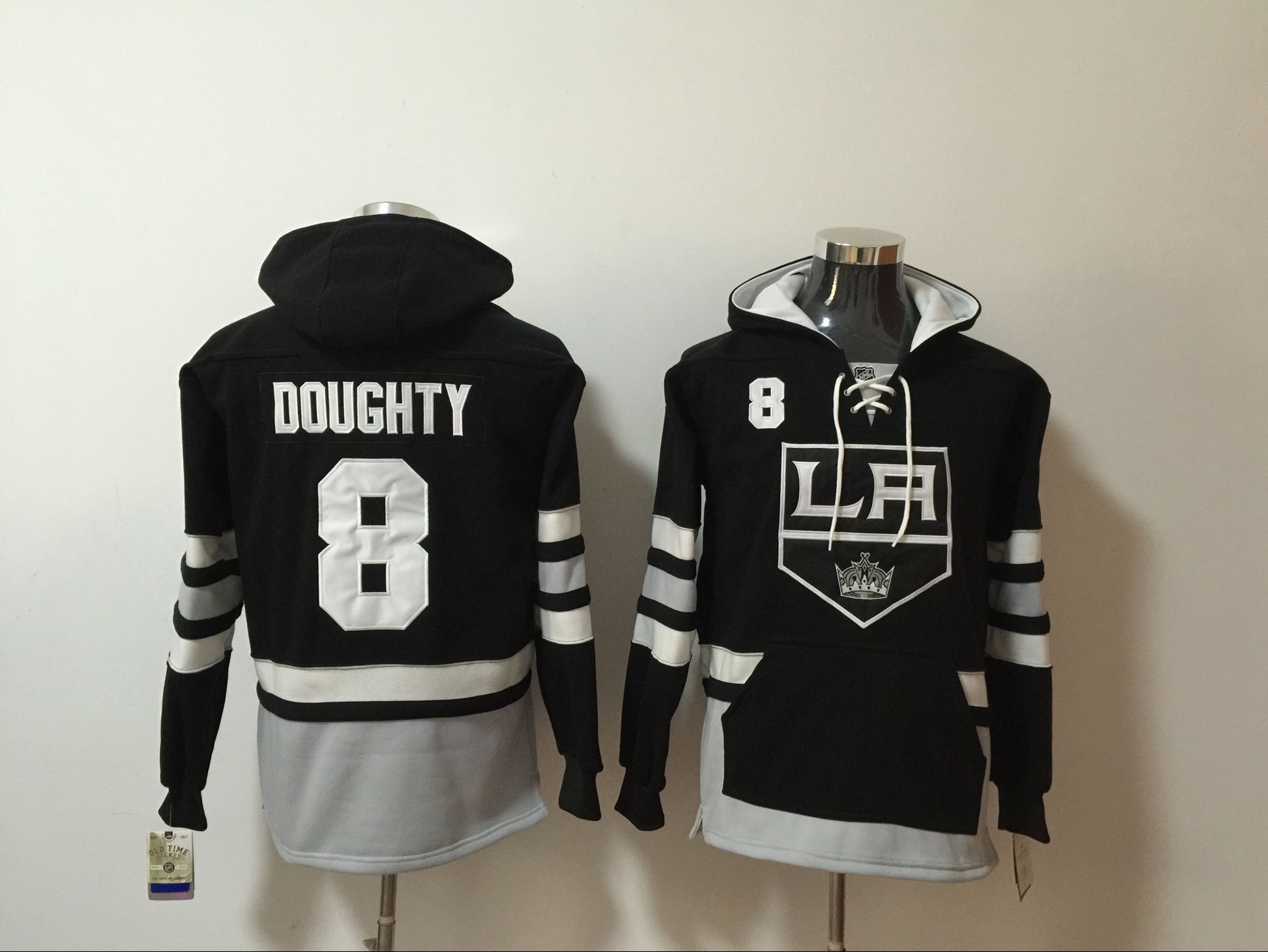 Kings #8 Drew Doughty Black All Stitched Hooded Sweatshirt