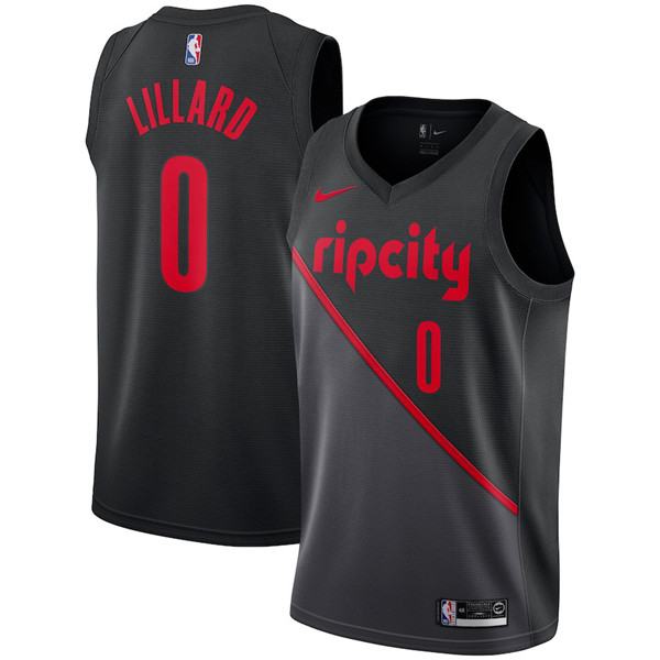 Nike Portland Trail Blazers #0 Damian Lillard Jersey 2018-19 New Season City Edition Jersey