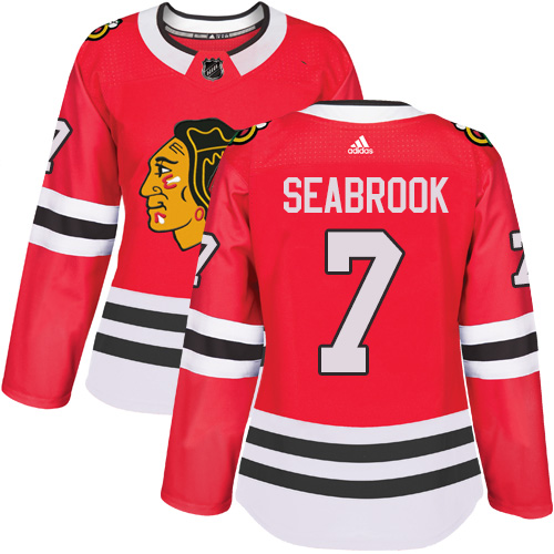 Women's Chicago Blackhawks #7 Brent Seabrook Red Home Authentic Chicago Blackhawks #14 Richard Panik Red Home Authentic Women's Stitched NHL Jersey Stitched NHL Jersey