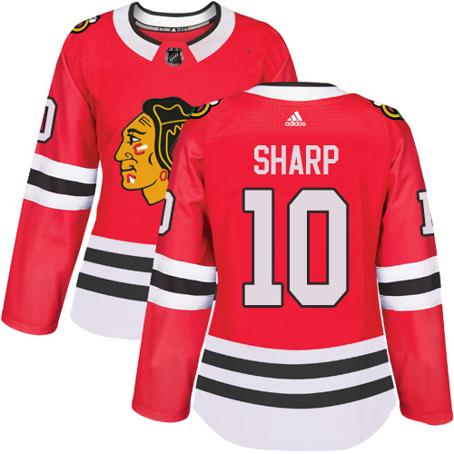 Women's Chicago Blackhawks #10 Patrick Sharp Red Home Authentic Chicago Blackhawks #14 Richard Panik Red Home Authentic Women's Stitched NHL Jersey Stitched NHL Jersey