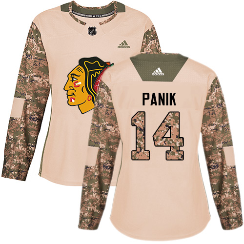 Women's Chicago Blackhawks #14 Richard Panik Camo Authentic 2017 Veterans Day Stitched NHL Jersey