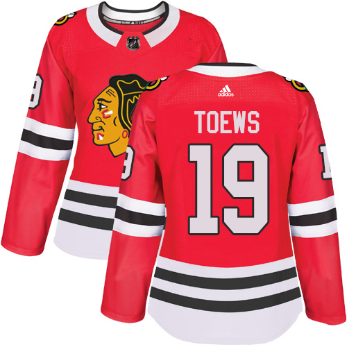 Women's Chicago Blackhawks #19 Jonathan Toews Red Home Authentic Chicago Blackhawks #14 Richard Panik Red Home Authentic Women's Stitched NHL Jersey Stitched NHL Jersey