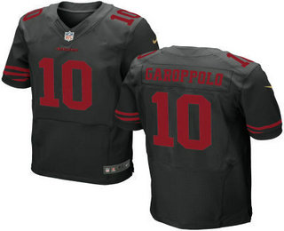 Men's San Francisco 49ers #10 Jimmy Garoppolo Scarlet Black Stitched NFL Nike Elite Jersey
