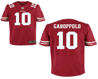 Men's San Francisco 49ers #10 Jimmy Garoppolo Scarlet Red Team Color Stitched NFL Nike Elite Jersey