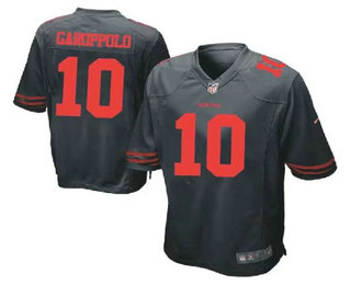 Men's San Francisco 49ers #10 Jimmy Garoppolo Scarlet Black Stitched NFL Nike Game Jersey