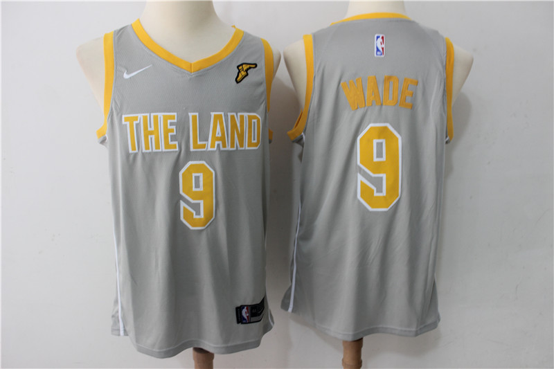 Men's Cavaliers 9 Dwyane Wade Gray The Land Nike Swingman NBA Stitched Jersey