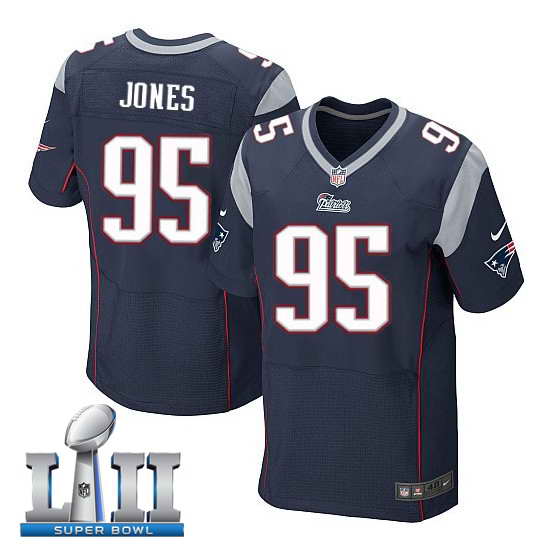 Nike New England Patriots #95 Chandler Jones Stitched Navy 2018 Super Bowl LII Elite Jersey