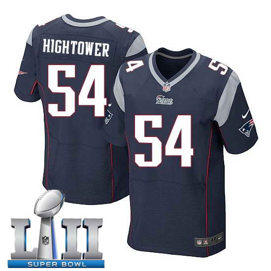 Nike New England Patriots #54 Dont'a Hightower Stitched Navy 2018 Super Bowl LII Elite Jersey