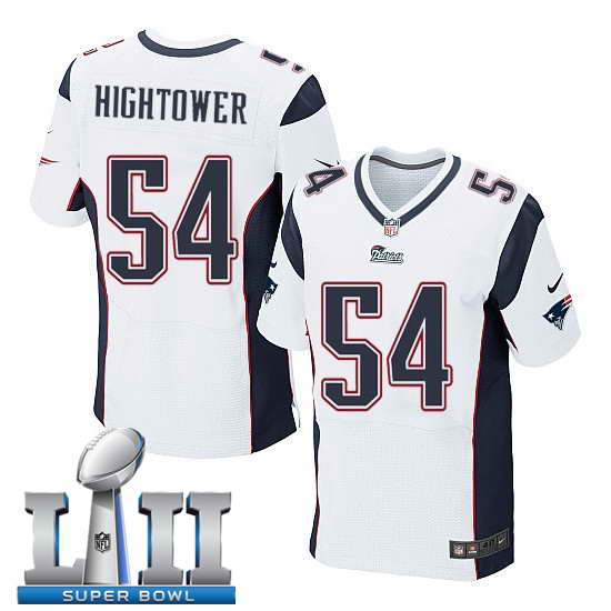 Nike New England Patriots #54 Dont'a Hightower Stitched White 2018 Super Bowl LII Elite Jersey