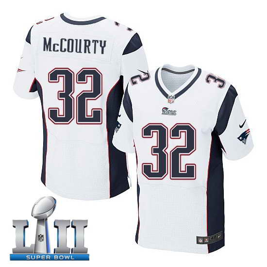 Nike New England Patriots #32 Devin McCourty Stitched White 2018 Super Bowl LII Elite Jersey