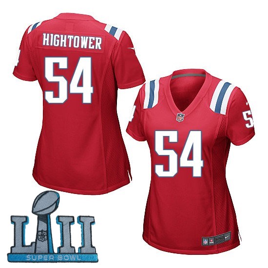 Women Nike New England Patriots #54 Dont'a Hightower Stitched Red 2018 Super Bowl LII Game Jersey