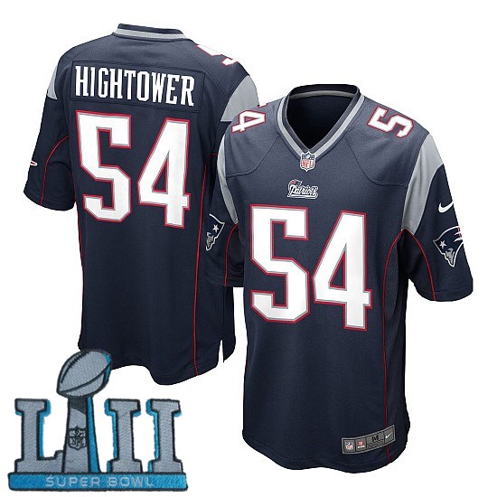 Youth Nike New England Patriots #54 Dont'a Hightower Stitched Navy 2018 Super Bowl LII Game Jersey