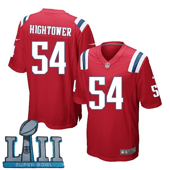 Youth Nike New England Patriots #54 Dont'a Hightower Stitched Red 2018 Super Bowl LII Game Jersey