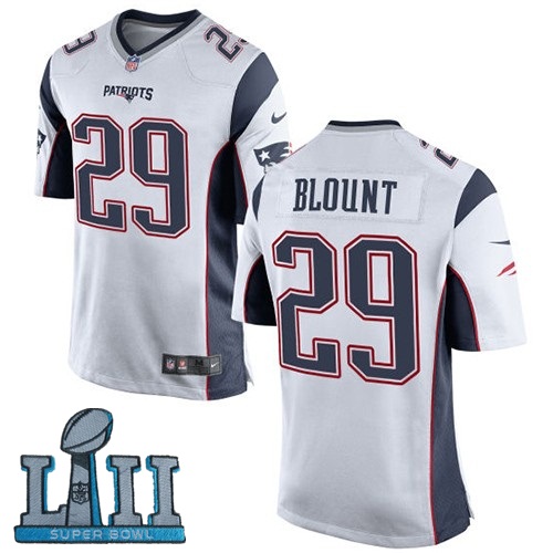 Youth Nike New England Patriots #29 LeGarrette Blount Stitched White 2018 Super Bowl LII Game Jersey