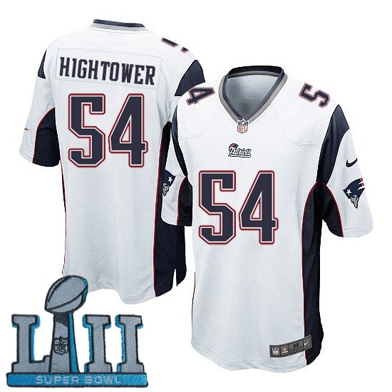 Youth Nike New England Patriots #54 Dont'a Hightower Stitched White 2018 Super Bowl LII Game Jersey