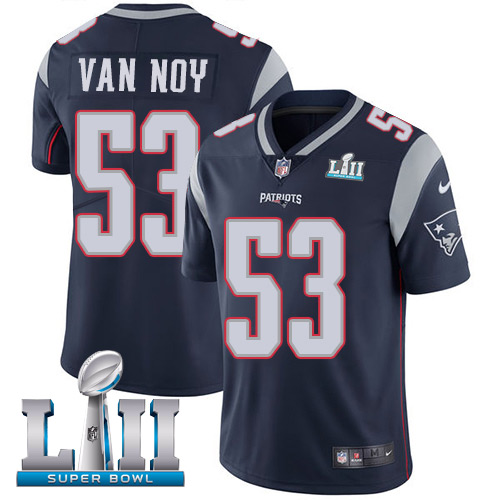Men's Nike Patriots #53 Kyle Van Noy Navy Blue Team Color 2018 Super Bowl LII Stitched NFL Vapor Untouchable Limited Jersey