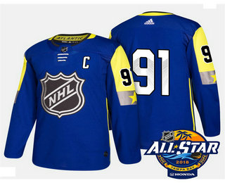 Men's Tampa Bay Lightning #91 Steven Stamkos Blue 2018 NHL All-Star Stitched Ice Hockey Jersey