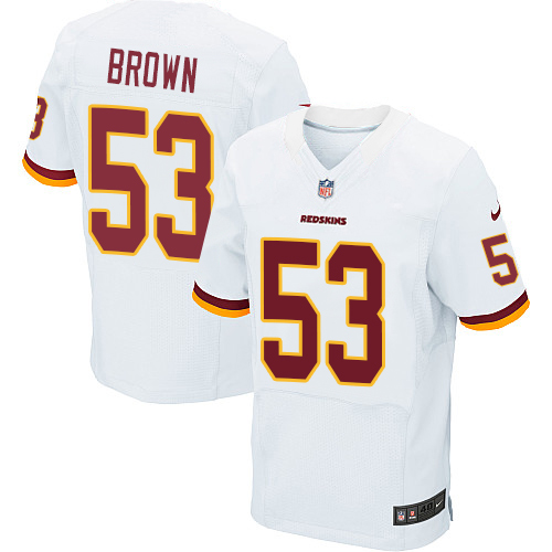Nike Redskins Men's #53 Zach Brown Stitched White NFL Elite Jersey
