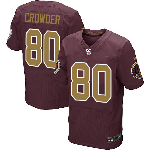 Nike Redskins Men's #80 Jamison Crowder Burgundy Stitched Red Alternate NFL 80TH Throwback Elite Jersey