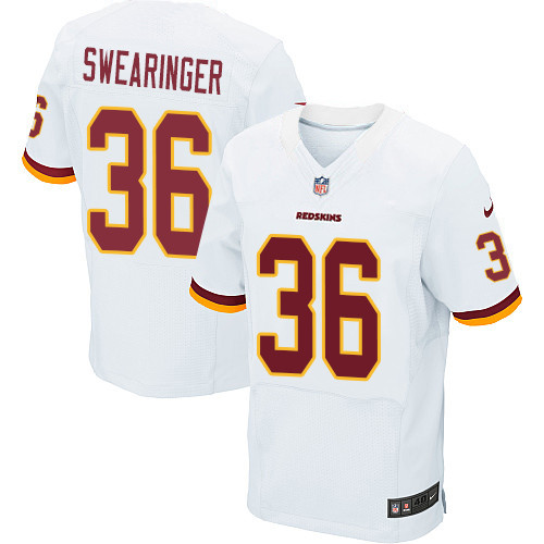 Nike Redskins Men's #36 D.J. Swearinger Stitched White NFL Elite Jersey
