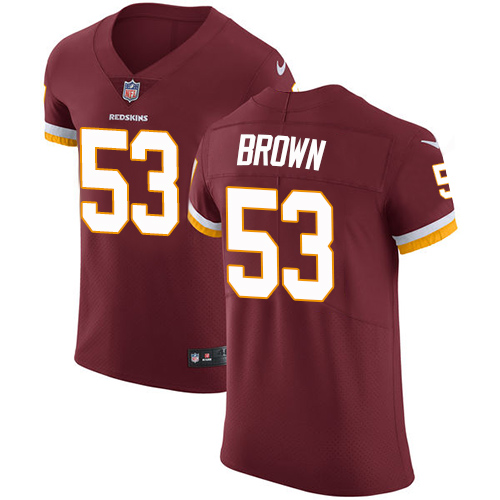 Nike Redskins Men's #53 Zach Brown Burgundy Stitched Red Team Color NFL Vapor Untouchable Elite Jersey
