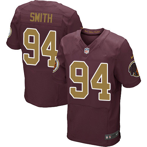 Nike Redskins Men's #94 Preston Smith Burgundy Stitched Red Alternate NFL 80TH Throwback Elite Jersey