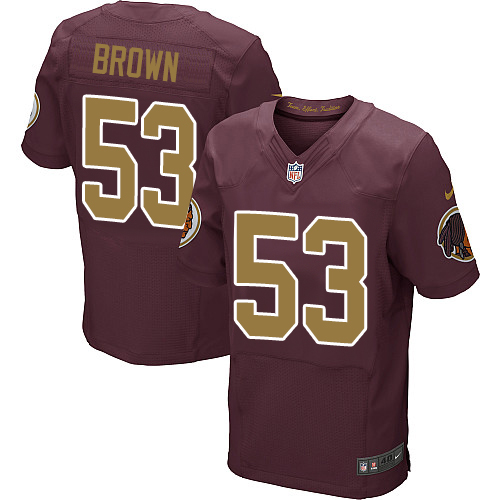 Nike Redskins Men's #53 Zach Brown Burgundy Stitched Red Alternate NFL 80TH Throwback Elite Jersey
