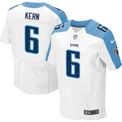 Nike Titans #6 Brett Kern Stitched White Men's NFL Elite Jersey