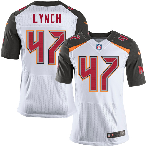Nike Buccaneers Men's #47 John Lynch Stitched White NFL New Elite Jersey
