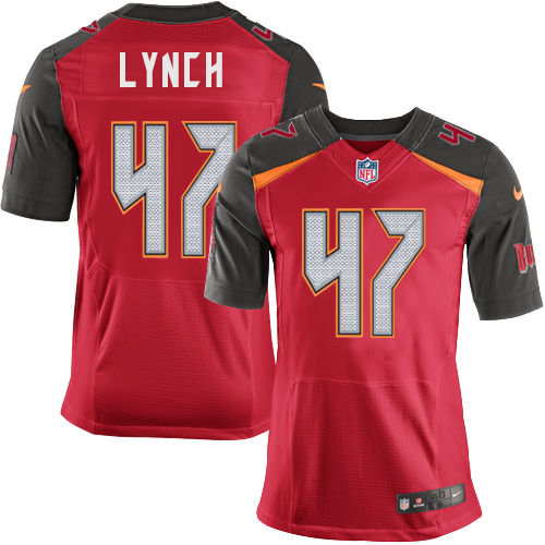 Nike Buccaneers Men's #47 John Lynch Stitched Red Team Color NFL New Elite Jersey