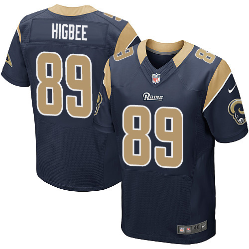 Nike Rams Men's #89 Tyler Higbee Stitched Navy Blue Team Color NFL Elite Jersey
