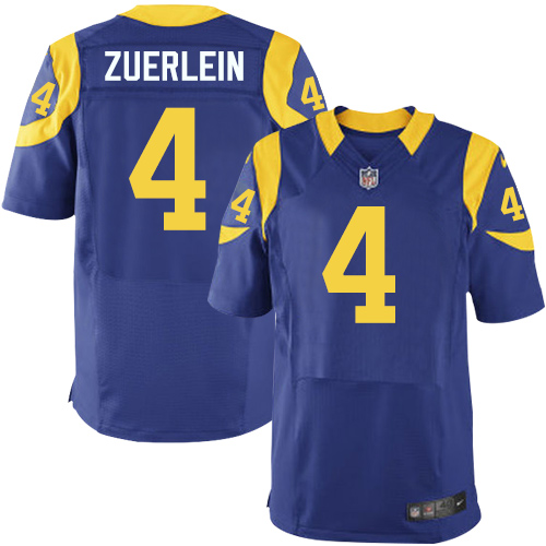 Nike Rams Men's #4 Greg Zuerlein Stitched Royal Blue Alternate NFL Elite Jersey