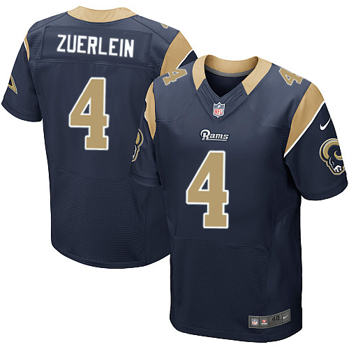 Nike Rams Men's #4 Greg Zuerlein Stitched Navy Blue Team Color NFL Elite Jersey